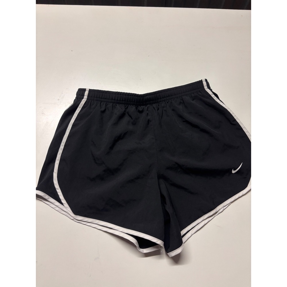 Nike Womens Dri-FIT Tempo Running Shorts Black White Size Large Standard Fit